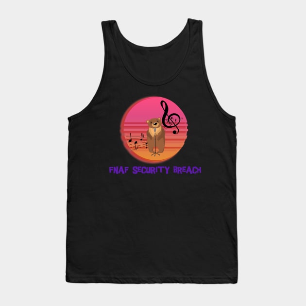 Funny bear singing |Fnaf security breach Tank Top by gmnglx